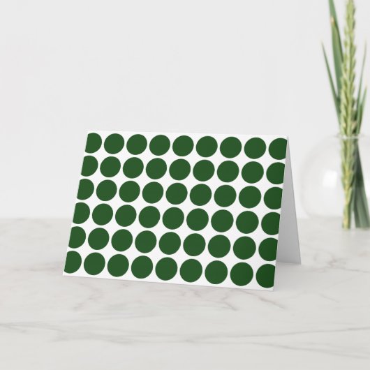 Green Polka Dots on White Feiertagskarte (Vorderseite)