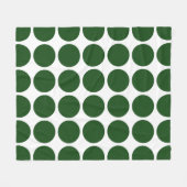 Green Polka Dots on White Fleecedecke (Vorderseite (Horizontal))