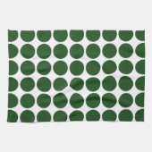 Green Polka Dots on White Geschirrtuch (Horizontal)