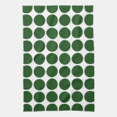 Green Polka Dots on White Geschirrtuch (Vertikal)