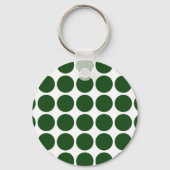 Green Polka Dots on White Schlüsselanhänger (Vorderseite)