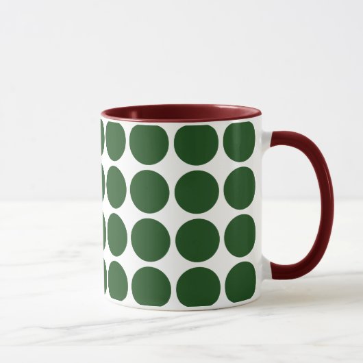 Green Polka Dots on White Tasse (Rechts)