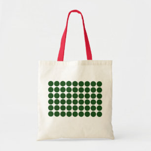 Green Polka Dots on White Tragetasche