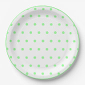 Green Polka Dots Pappteller (Vorderseite)