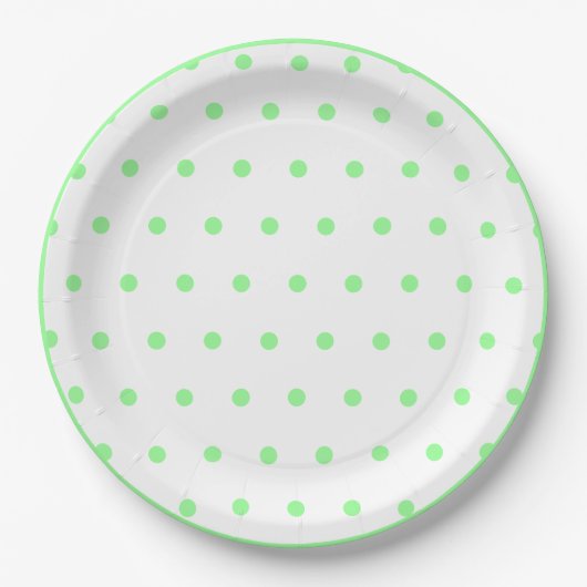 Green Polka Dots Pappteller (Vorderseite)