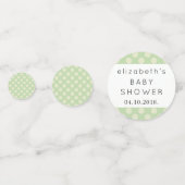 Green Polka Dots, Polka Dot Pattern, Babydusche Konfetti (Rückseiten)