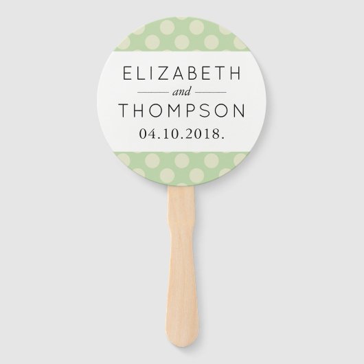Green Polka Dots, Polka Dot Pattern, Dots, Hochzei Fächer (Vorderseite)