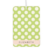 Green Polka Dots, Polka Dot Pattern, Ihr Name Autolufterfrischer (Vorderseite)