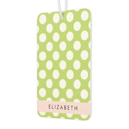 Green Polka Dots, Polka Dot Pattern, Ihr Name Autolufterfrischer (Links)