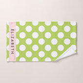 Green Polka Dots, Polka Dot Pattern, Ihr Name Badhandtuch Set (Handtuch)