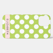 Green Polka Dots, Polka Dot Pattern, Ihr Name Case-Mate iPhone Hülle (Rückseite (Horizontal))