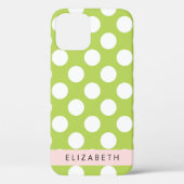 Green Polka Dots, Polka Dot Pattern, Ihr Name Case-Mate iPhone Hülle (Rückseite)