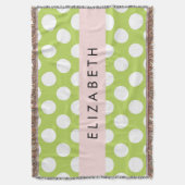 Green Polka Dots, Polka Dot Pattern, Ihr Name Decke (Vorderseite Vertikal)