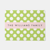 Green Polka Dots, Polka Dot Pattern, Ihr Name Fußmatte (Vorderseite)
