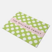 Green Polka Dots, Polka Dot Pattern, Ihr Name Fußmatte (Schrägansicht)