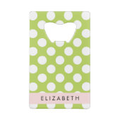 Green Polka Dots, Polka Dot Pattern, Ihr Name Geldbeutel Flaschenöffner (Rückseite)