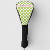 Green Polka Dots, Polka Dot Pattern, Ihr Name Golf Headcover (Vorderseite)