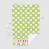 Green Polka Dots, Polka Dot Pattern, Ihr Name Golfhandtuch (Insitu)