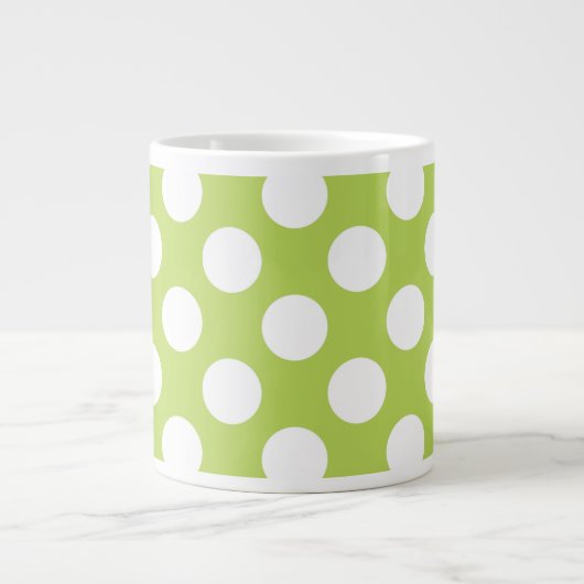 Green Polka Dots, Polka Dot Pattern, Ihr Name Jumbo-Tasse (Vorderseite)
