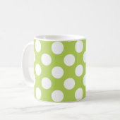 Green Polka Dots, Polka Dot Pattern, Ihr Name Kaffeetasse (Vorderseite Links)