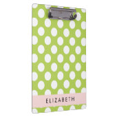 Green Polka Dots, Polka Dot Pattern, Ihr Name Klemmbrett (Rechts)