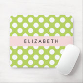 Green Polka Dots, Polka Dot Pattern, Ihr Name Mousepad (Mit Mouse)