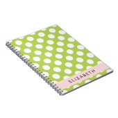 Green Polka Dots, Polka Dot Pattern, Ihr Name Notizblock (Rechte Seite)