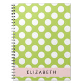 Green Polka Dots, Polka Dot Pattern, Ihr Name Notizblock (Vorderseite)