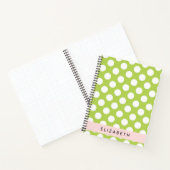 Green Polka Dots, Polka Dot Pattern, Ihr Name Notizblock (Innenseite)