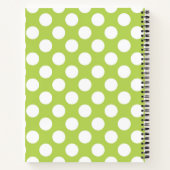 Green Polka Dots, Polka Dot Pattern, Ihr Name Notizblock (Rückseite)