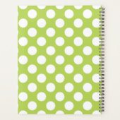 Green Polka Dots, Polka Dot Pattern, Ihr Name Planer (Rückseite)