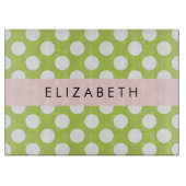 Green Polka Dots, Polka Dot Pattern, Ihr Name Schneidebrett (Vorderseite)