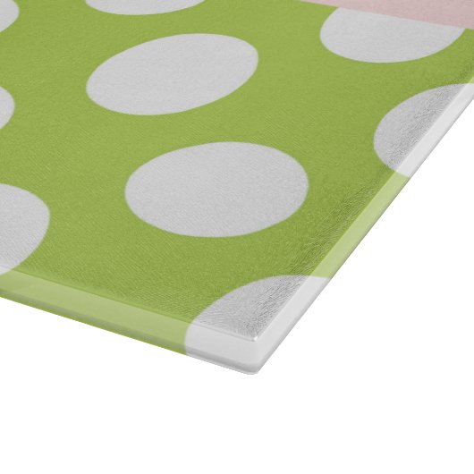 Green Polka Dots, Polka Dot Pattern, Ihr Name Schneidebrett (Ecke)