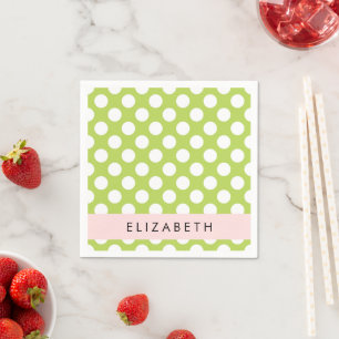 Green Polka Dots, Polka Dot Pattern, Ihr Name Serviette