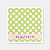 Green Polka Dots, Polka Dot Pattern, Ihr Name Serviette (Vorderseite)