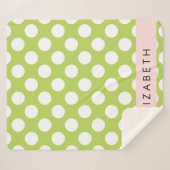 Green Polka Dots, Polka Dot Pattern, Ihr Name Sherpadecke (Vorderseite (Horizontal))