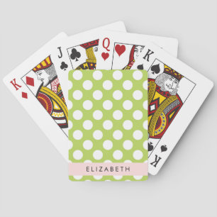Green Polka Dots, Polka Dot Pattern, Ihr Name Spielkarten