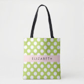 Green Polka Dots, Polka Dot Pattern, Ihr Name Tasche (Vorderseite)