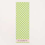 Green Polka Dots, Polka Dot Pattern, Ihr Name Yogamatte (Vorderseite)