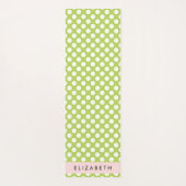 Green Polka Dots, Polka Dot Pattern, Ihr Name Yogamatte (Rückseite)