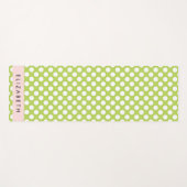 Green Polka Dots, Polka Dot Pattern, Ihr Name Yogamatte (Vorderseite (Horizontal))