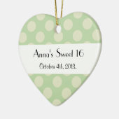 Green Polka Dots, Polka Dot Pattern, Sweet 16 Keramik Ornament (Links)