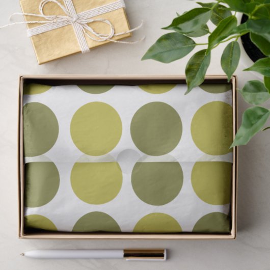 Green Polka Dots Seidenpapier (Geschenk)