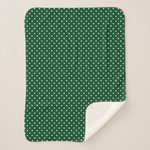 Green Polka Dots Sherpa Blanket Sherpadecke