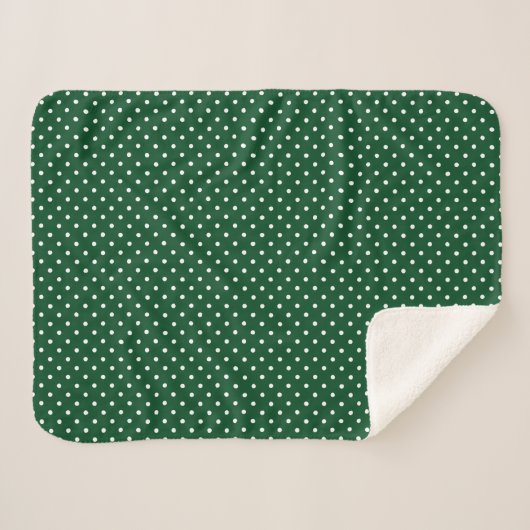Green Polka Dots Sherpa Blanket Sherpadecke (Vorderseite (Horizontal))