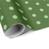 Green Polka Dots Simple Minimal Geschenkpapier (Rolleneckpunkt)