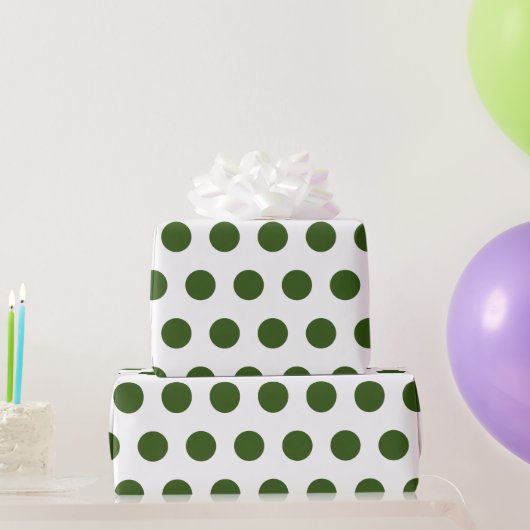 Green Polka Dots Simple Retro Geschenkpapier (Partygeschenke)