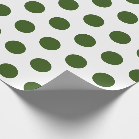 Green Polka Dots Simple Retro Geschenkpapier (Ecke)