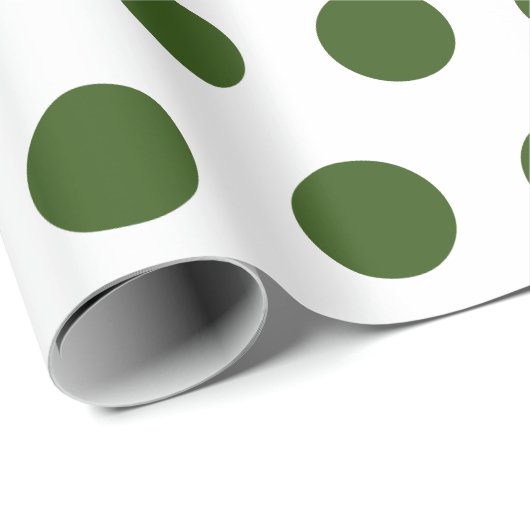 Green Polka Dots Simple Retro Geschenkpapier (Rolleneckpunkt)