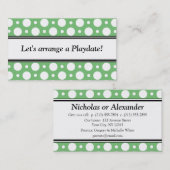 Green Polka Dots Visitenkarten Telefonnummerkarte (Vorne/Hinten)